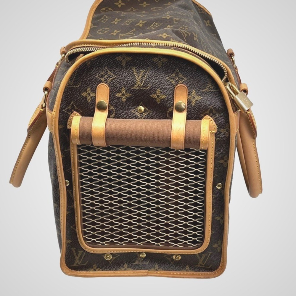 Louis Vuitton Sac Chien 40 Monogram Canvas Pet Carrier Dog Bag M42024 Brown - Picture 3 of 10